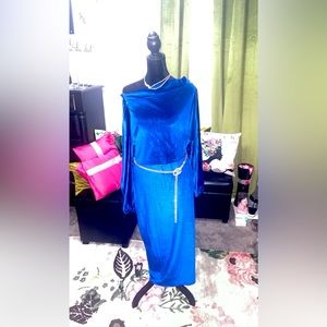 BLUE VELVET DRESS